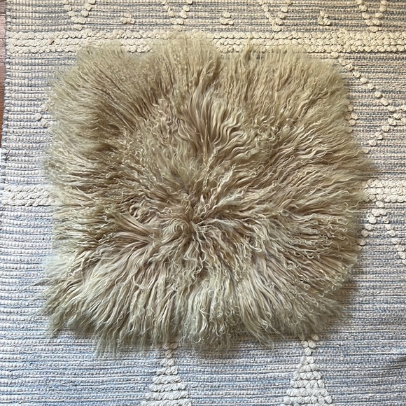 Other - Sand Color Mongolian Fur Pillow Cover Size 20in X 20in